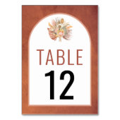 Gedroogde palmen en pampas's terracotta bruiloft kaart (Achterkant)