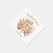 Gedroogde palmen en pampas's terracotta bruiloft servet (Hoek)