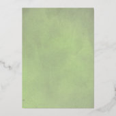 Gedroogde palmen, pampas gras, groen trouwgoud folie uitnodiging (Achterkant)