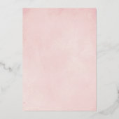 Gedroogde palmen, pampas gras, zacht roze bruiloft folie uitnodiging (Achterkant)