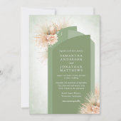 Gedroogde palmen Sage Green en Blush Wedding Kaart (Voorkant)