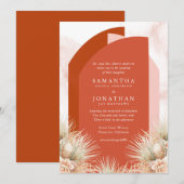 Gedroogde palmen tinten van roest bruiloft uitnodi kaart (Voorkant / Achterkant)