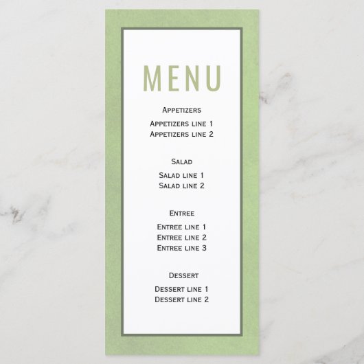 Gedroogde palmpampas gras groen trouwmenu menu (Achterkant)