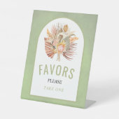 gedroogde palmpampas gras groene bruiloft Favors Reclamebord Met Voetstuk (Voorkant)