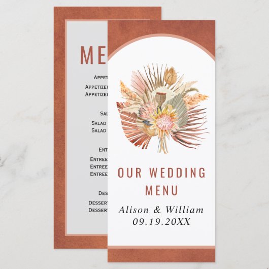 Gedroogde palmparelspruitjes menu (Voorkant / Achterkant)