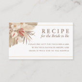 Gedroogde palmpas Grass Recipe voor de bruid Informatiekaartje (Voorkant)