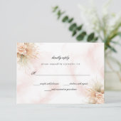 Gedroogde Palms Blush and Rust Wedding RSVP Kaart (Staand voorkant)