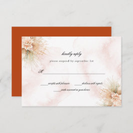 Gedroogde Palms Blush and Rust Wedding RSVP Kaart