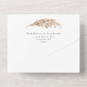 Gedroogde pampas gras bruiloft alles in één uitnod all in one uitnodiging (Achterkant)