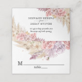 Gedroogde Pampas Grass Bloemen Bruin Bruiloft Plaatskaartje (Buitenkant ongevouwen)