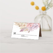 Gedroogde Pampas Grass Bloemen Bruin Bruiloft Plaatskaartje (Voorkant)