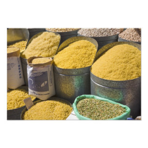 Gedroogde pasta en bonen te koop, Marrakech, 2 Foto Afdruk