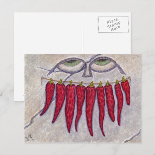 Gedroogde Pepper Smile Briefkaart (Voorkant / Achterkant)