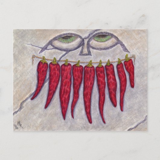 Gedroogde Pepper Smile Briefkaart (Voorkant)