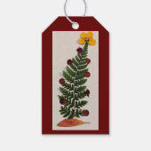 Gedroogde pers Vloeiend kerstboom Label met cadeau Cadeaulabel (Voorkant)