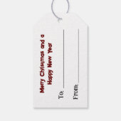 Gedroogde pers Vloeiend kerstboom Label met cadeau Cadeaulabel (Achterkant)