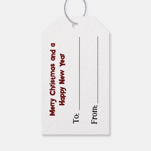 Gedroogde pers Vloeiend kerstboom Label met cadeau Cadeaulabel (Achterkant)