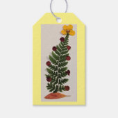 Gedroogde pers Vloeiend kerstboom Label met cadeau Cadeaulabel (Voorkant)