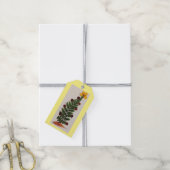 Gedroogde pers Vloeiend kerstboom Label met cadeau Cadeaulabel (Met Touw)