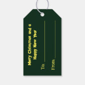 Gedroogde pers Vloeiend kerstboom Label met cadeau Cadeaulabel (Achterkant)