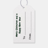 Gedroogde pers Vloeiend kerstboom Label met cadeau Cadeaulabel (Achterkant)