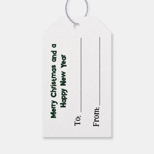 Gedroogde pers Vloeiend kerstboom Label met cadeau Cadeaulabel (Achterkant)