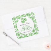 Gedroogde peterselie waterverf art custom jar food vierkante sticker (Envelop)