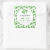 Gedroogde peterselie waterverf art custom jar food vierkante sticker (Tas)