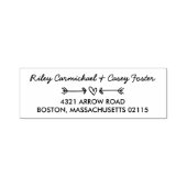 Gedroogde pijlen en hartRomantische naam en adres Zelfinktende Stempel (Design)