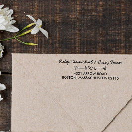 Gedroogde pijlen en hartRomantische naam en adres Zelfinktende Stempel