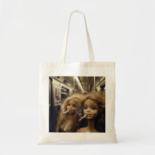 Gedroogde pop die rookt Grappige poppengezicht Mem Tote Bag