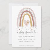 Gedroogde regenboog Roze Blauw Baby shower Inv Kaart (Voorkant)