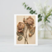 Gedroogde Rozen Floral Briefkaart afdrukken (Staand voorkant)