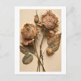 Gedroogde Rozen Floral Briefkaart afdrukken