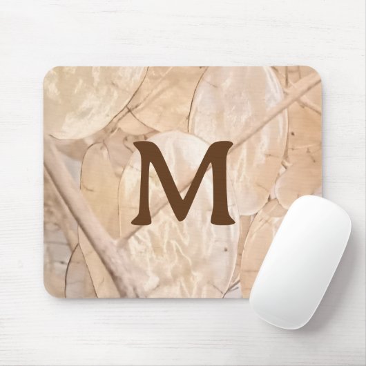 Gedroogde Silver Dollar Photo Custom Single Initia Muismat (Met muis)