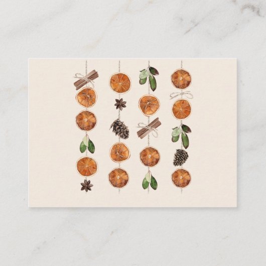 Gedroogde Sinaasappel & kaneel Baby shower Boeken  Informatiekaartje (Achterkant)