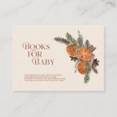 Gedroogde Sinaasappel & kaneel Baby shower Boeken  Informatiekaartje (Voorkant)