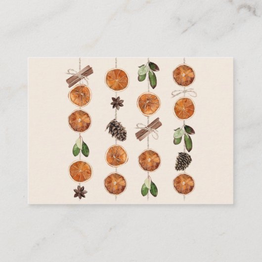 Gedroogde Sinaasappel & kaneel Baby shower Luier R Informatiekaartje (Achterkant)