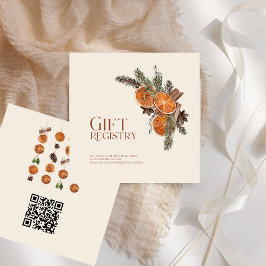 Gedroogde Sinaasappel Kaneel Winter QR Code Cadeau Informatiekaartje