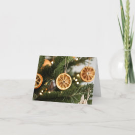 Gedroogde Sinaasappel Versiering Kerstkaart Feestdagen Kaart
