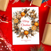 Gedroogde Sinaasappels Citrus Krans Elegante Kerst Feestdagenkaart