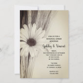 Gedroogde tarwe en Daisy Boerderij Rehearsal Dinne Kaart (Voorkant)