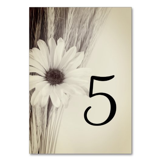 Gedroogde tarwe en Daisy Country Boerderij Wedding Kaart (Voorkant)