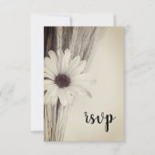 Gedroogde tarwe en Daisy Country Boerderij Wedding RSVP Kaartje (Voorkant)