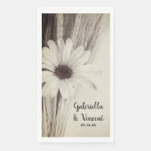 Gedroogde tarwe en Daisy Country Boerderij Wedding Servet (Voorkant)
