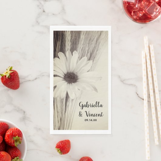 Gedroogde tarwe en Daisy Country Boerderij Wedding Servet (Insitu)