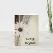 Gedroogde tarwekorrels en Daisy Lammas Dag Zegenin Kaart (Voorkant)