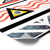 Gedroogde tribale folkpatroon in retro-stijl poster (Hoek)