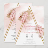 Gedroogde Tropische Bloemen Blush Orchid Bachelore Kaart (Voorkant / Achterkant)