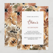 Gedroogde tropische bloemen eerste verjaardag uitn kaart (Voorkant / Achterkant)